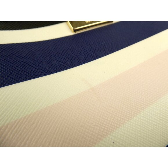 Kate Spade New York Striped Card Holder Wallet W/ Zipper & Keyring - Picture 10 of 13